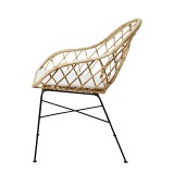 ARMCHAIR NET RATTAN IRON WITH CUSHION - CHAIRS, STOOLS
